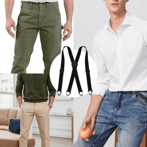 Men's 4-Clip X-Shaped Elastic Suspenders