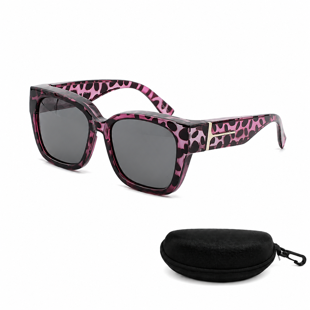 Polarized Square Sunglasses with Wrap-Around Design & UV400 Protection